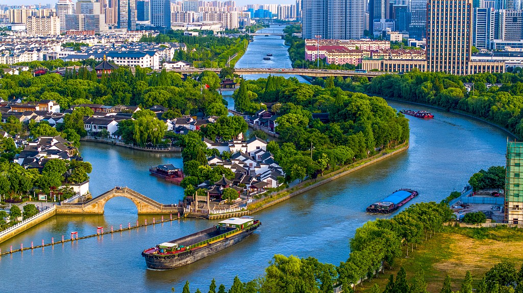 The Suzhou section of the Grand Canal linking Beijing and Hangzhou is seen on May 29, 2024. /CFP