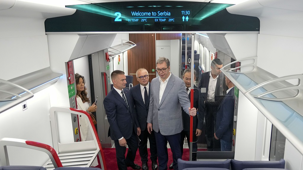 Serbia unveils Chinese-built high-speed train in Belgrade