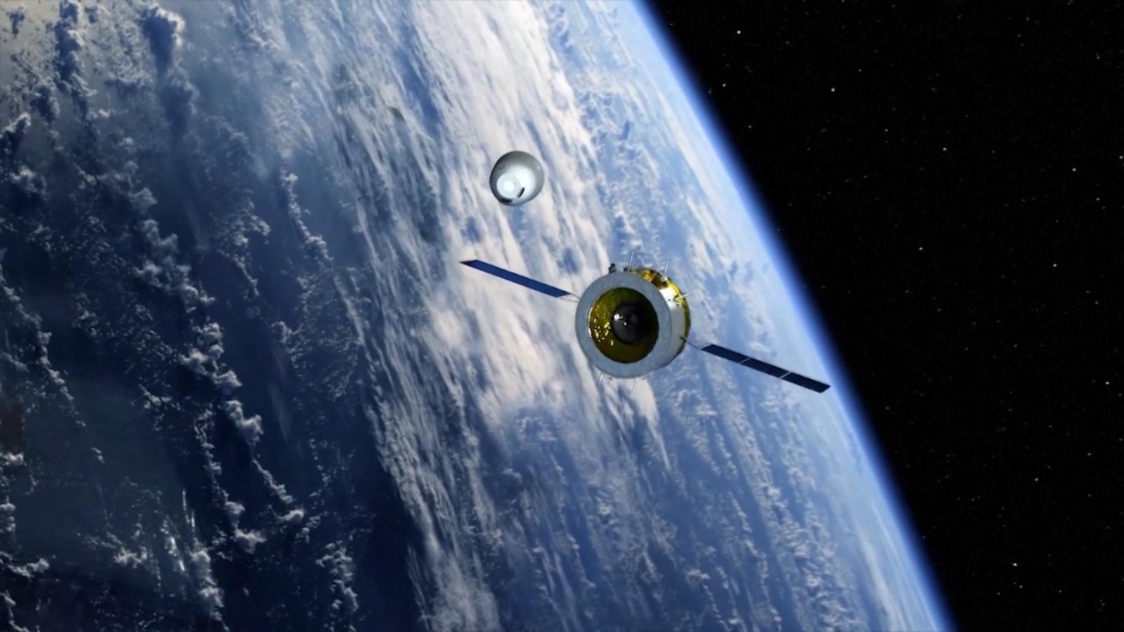 An illustration shows Chang'e-6 probe's returner separating from the orbiter. /via CMG