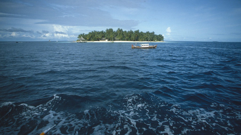 A view of the island Ihuru in the North Male Atoll, Ihuru, Maldives, January 26, 2024. /CFP