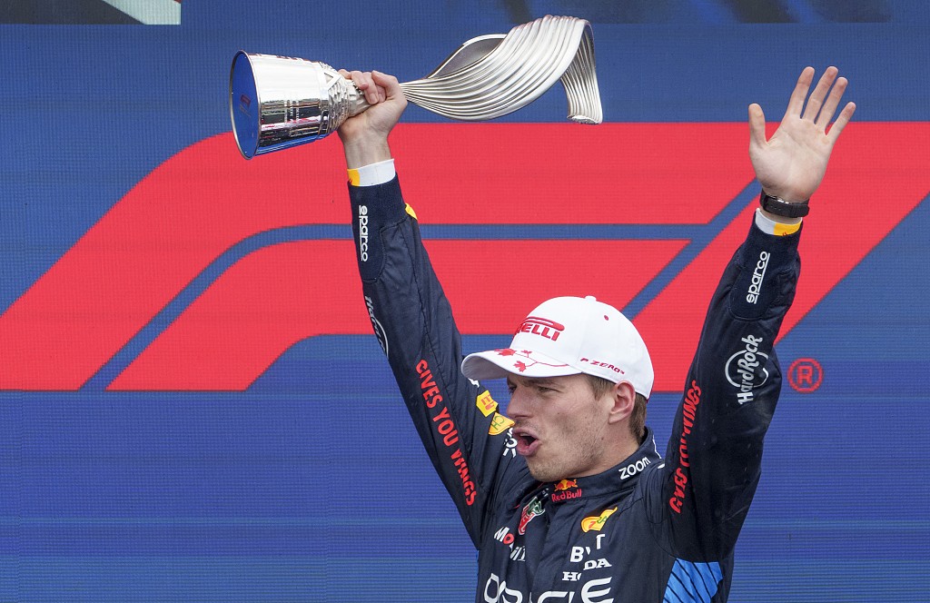 Max Verstappen of Red Bull Racing celebrates after winning the Formula 1 Canadian Grand Prix in Montreal, Canada, June 9, 2024. /CFP