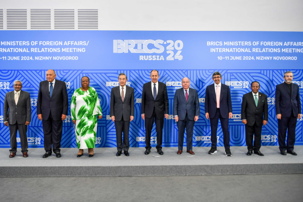 A scene from the BRICS foreign ministers' meeting in Nizhny Novgorod, Russia, June 10, 2024. /Chinese Foreign Ministry
