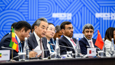 Chinese Foreign Minister Wang Yi attends the BRICS foreign ministers' meeting in Nizhny Novgorod, Russia, June 10, 2024. /Chinese Foreign Ministry