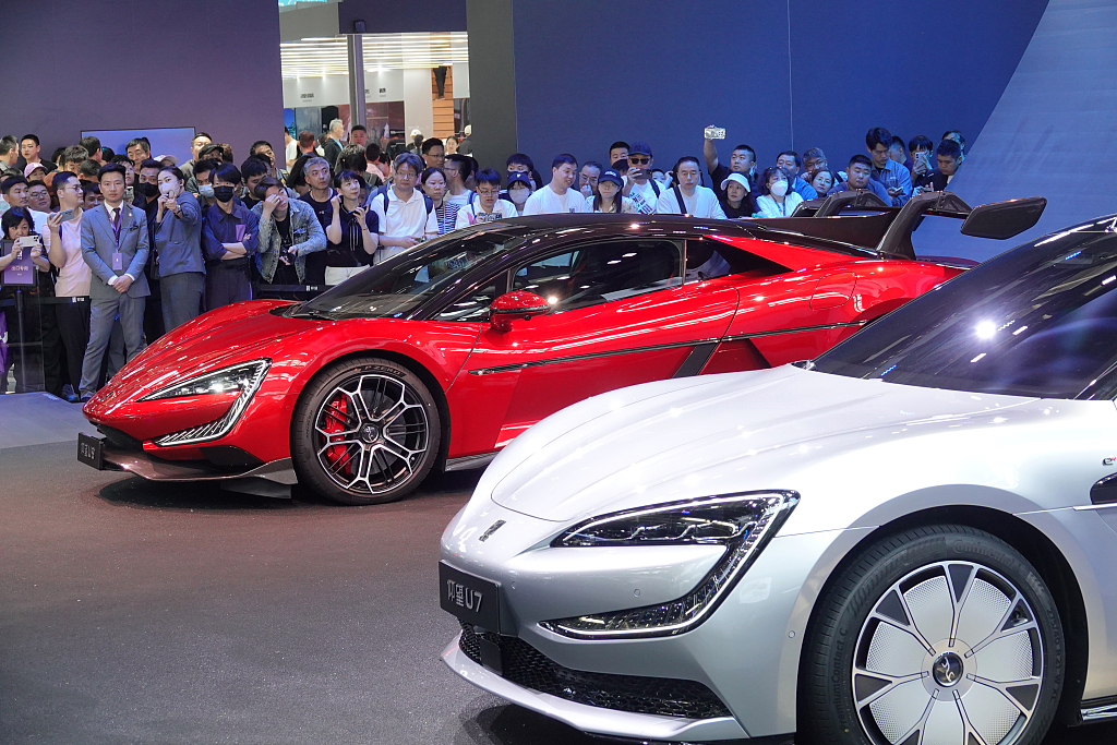 The Chinese electric cars at the Beijing Auto Show, May 3, 2024. /CFP