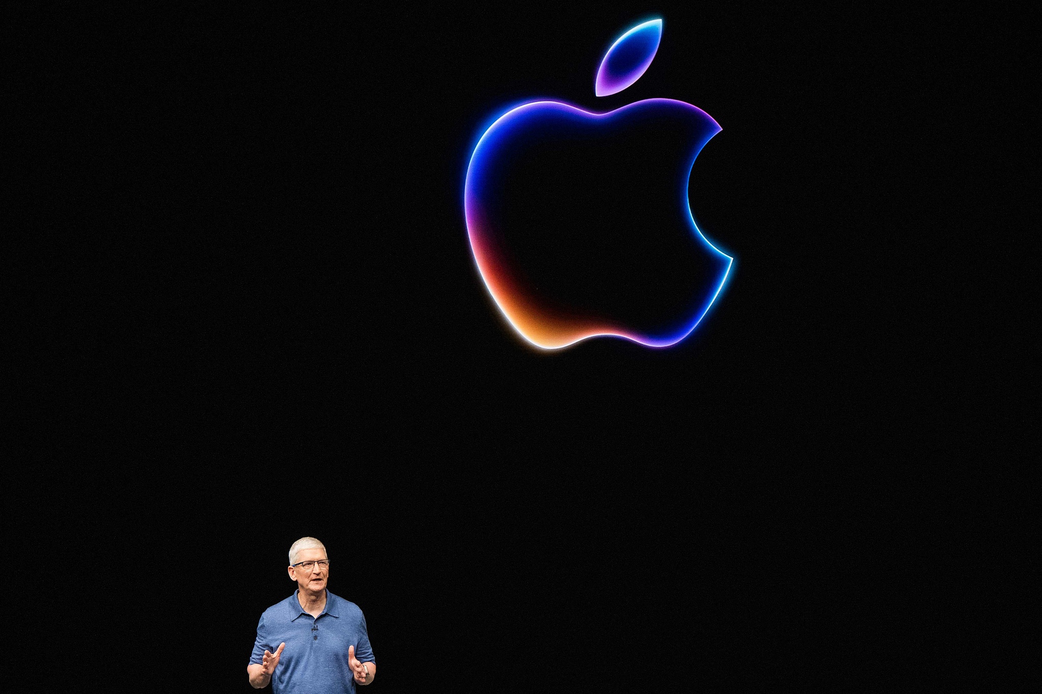 Apple CEO Tim Cook during Apple's Worldwide Developers Conference at Apple Park in Cupertino, California, U.S., June 10, 2024. /CFP
