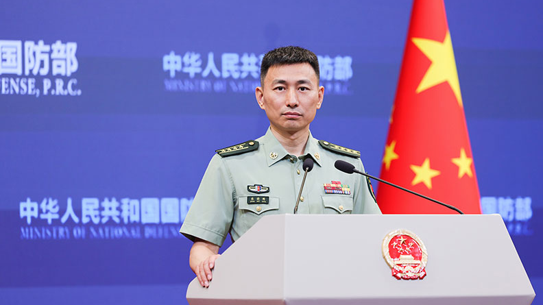 Zhang Xiaogang, a spokesperson for the Chinese Ministry of National Defense, at a press conference in Beijing, China, June 14, 2024. /Ministry of National Defense