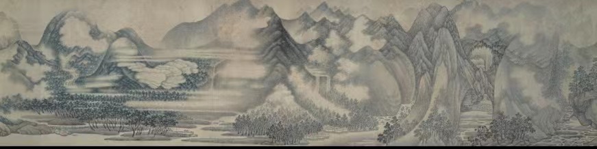 A section of Wu Bin's landscape painting that inspired French artist Isabelle Cornaro in her art creations /Photo provided to CGTN
