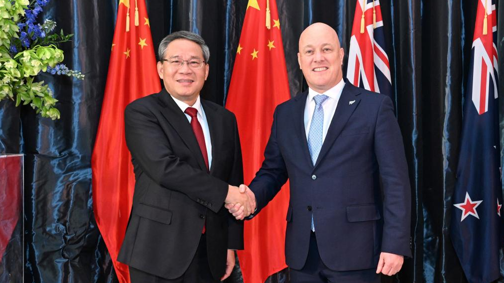 Chinese Premier Li Qiang meets New Zealand Prime Minister Christopher Luxon in Wellington, New Zealand, June 13, 2024. /Xinhua