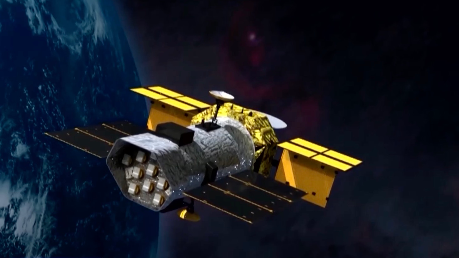 A schematic diagram of China's new generation space satellite of the enhanced X-ray Timing and Polarimetry mission (eXTP) project. /CMG