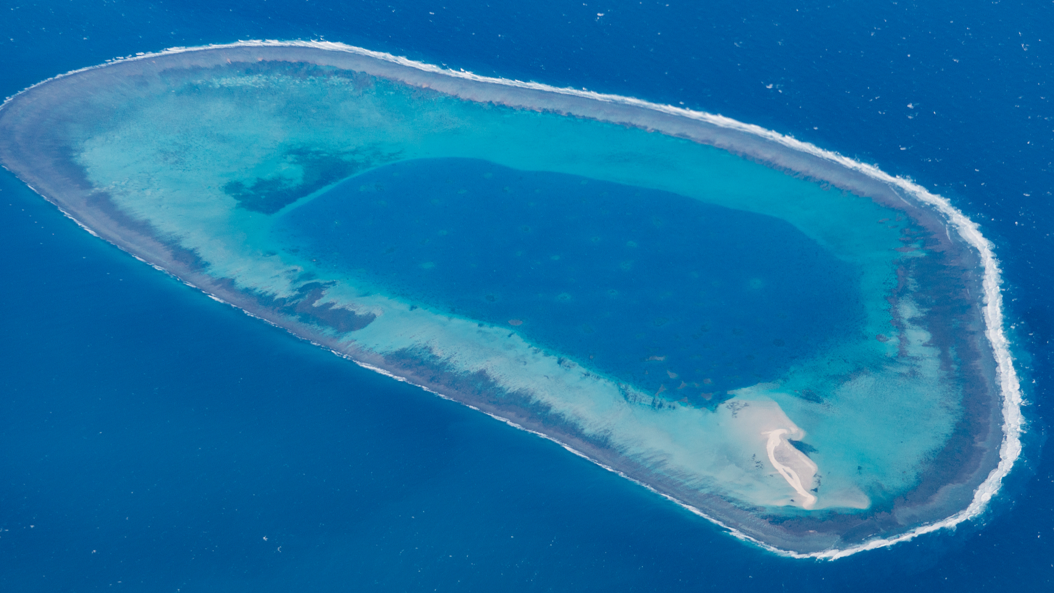 An aerial view of an island in the South China Sea. /CFP
