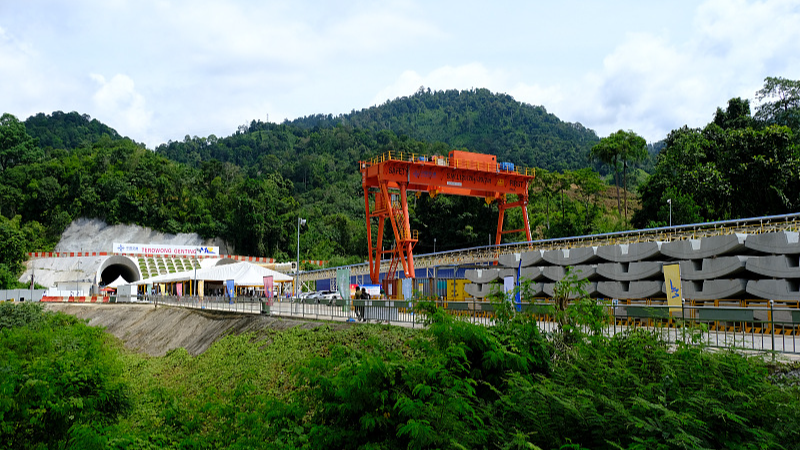 The Genting tunnel construction site, part of the East Coast Rail Link project built by China Communications Construction Company, in Bentong, Pahang, Malaysia, June 23, 2022. /CFP