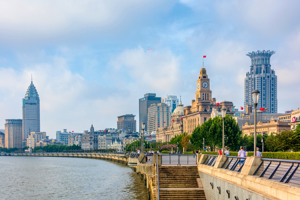 A file photo shows a view of The Bund in Shanghai. /IC