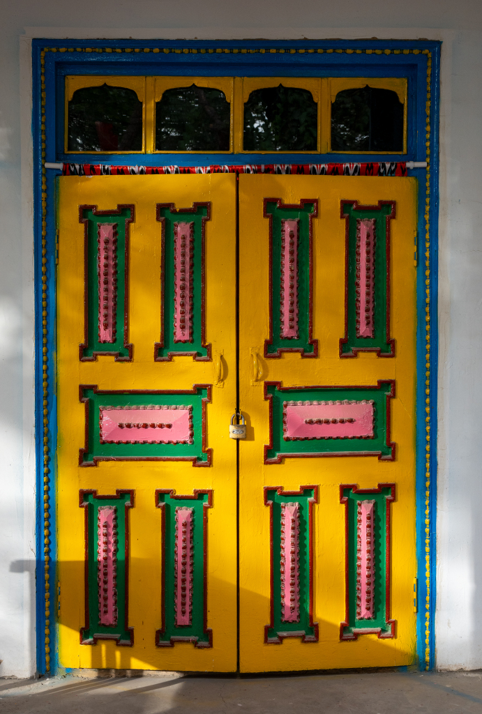 A brightly painted door is pictured in Aksu, Xinjiang on May 20, 2024. /CFP