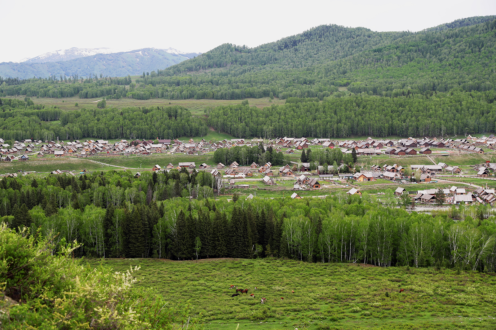 A view of Hemu Village in Altay, Xinjiang /CGTN