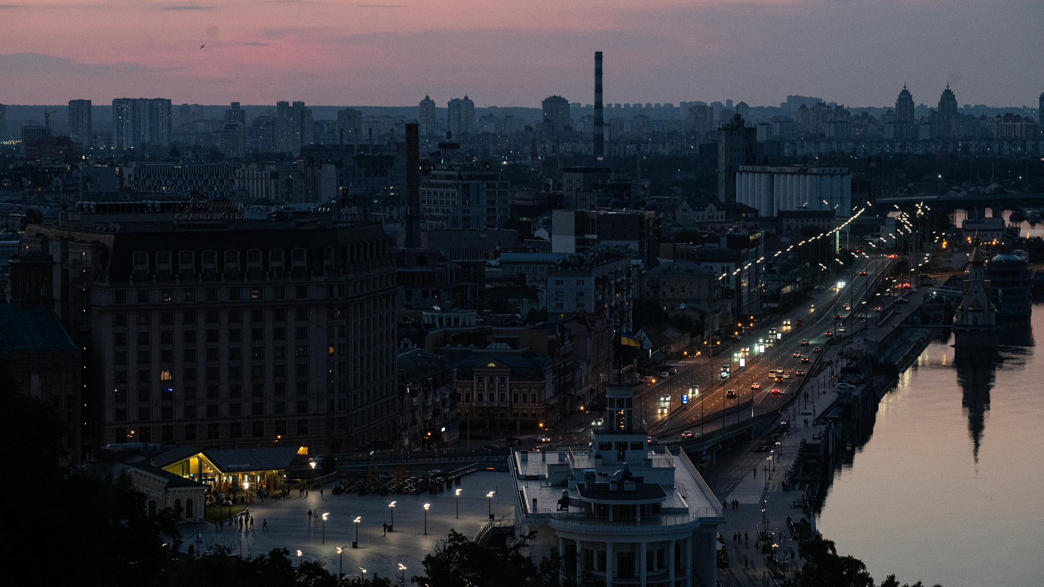 An aerial view of the city amid power outages in Kyiv, Ukraine, June 17, 2024. /CFP