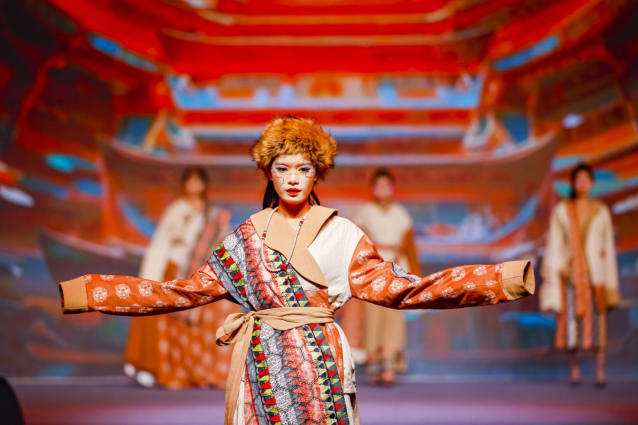 Models display garments at a fashion show showcasing students' graduation projects at Quanzhou College of Technology in Fujian Province on June 18, 2024. /CFP
