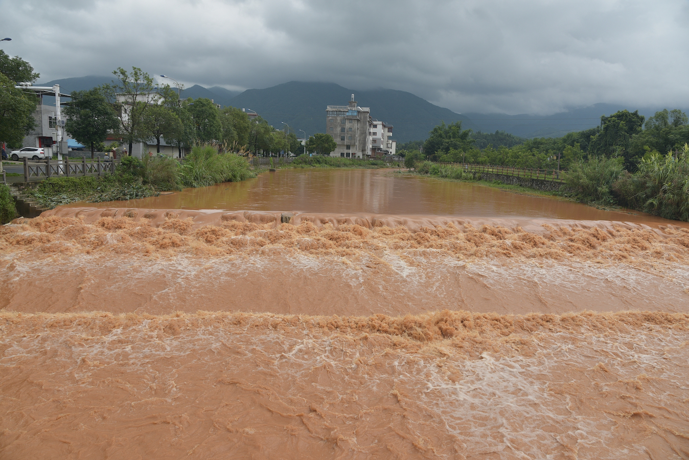 Farmlands are flooded in Longyan City, Fujian Province, east China, June 17, 2024. /CFP