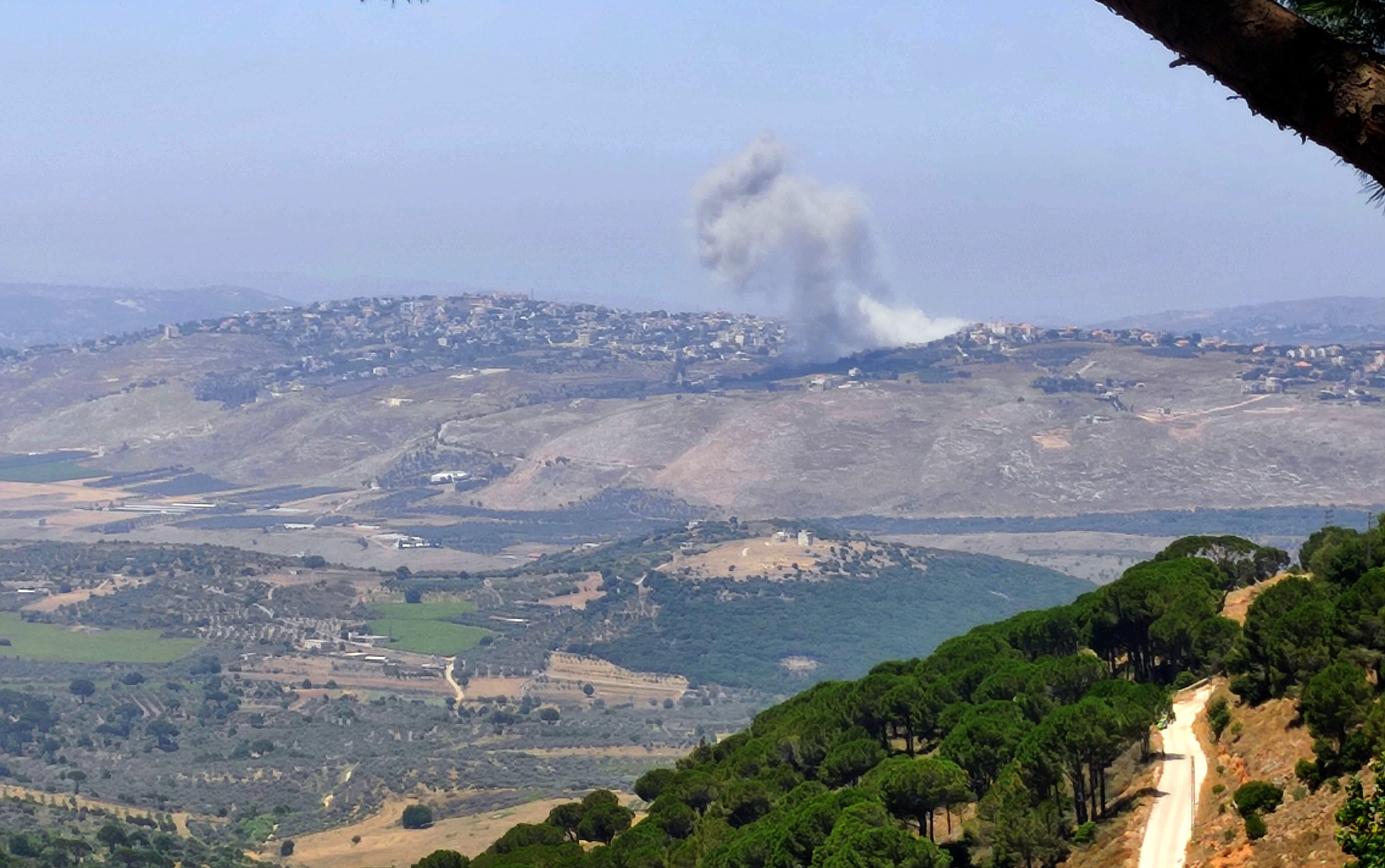 Smoke rises after Israeli airstrike hits Hiyam, Lebanon, June 19, 2024. /CFP