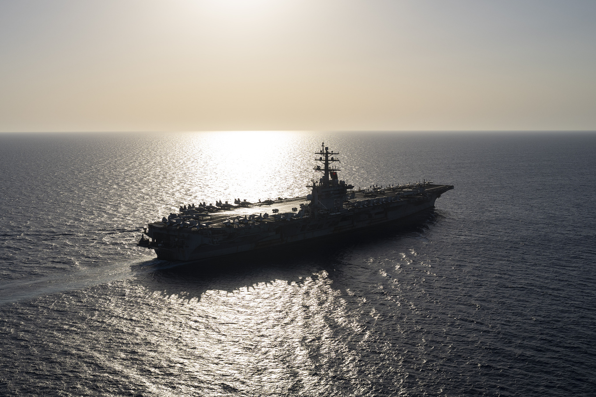 U.S. aircraft carrier the Eisenhower sails in the Red Sea, June 12, 2024. /CFP