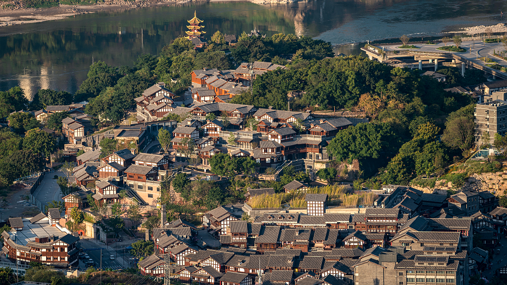 Strolling through streets of Ciqikou Ancient Town in Chongqing