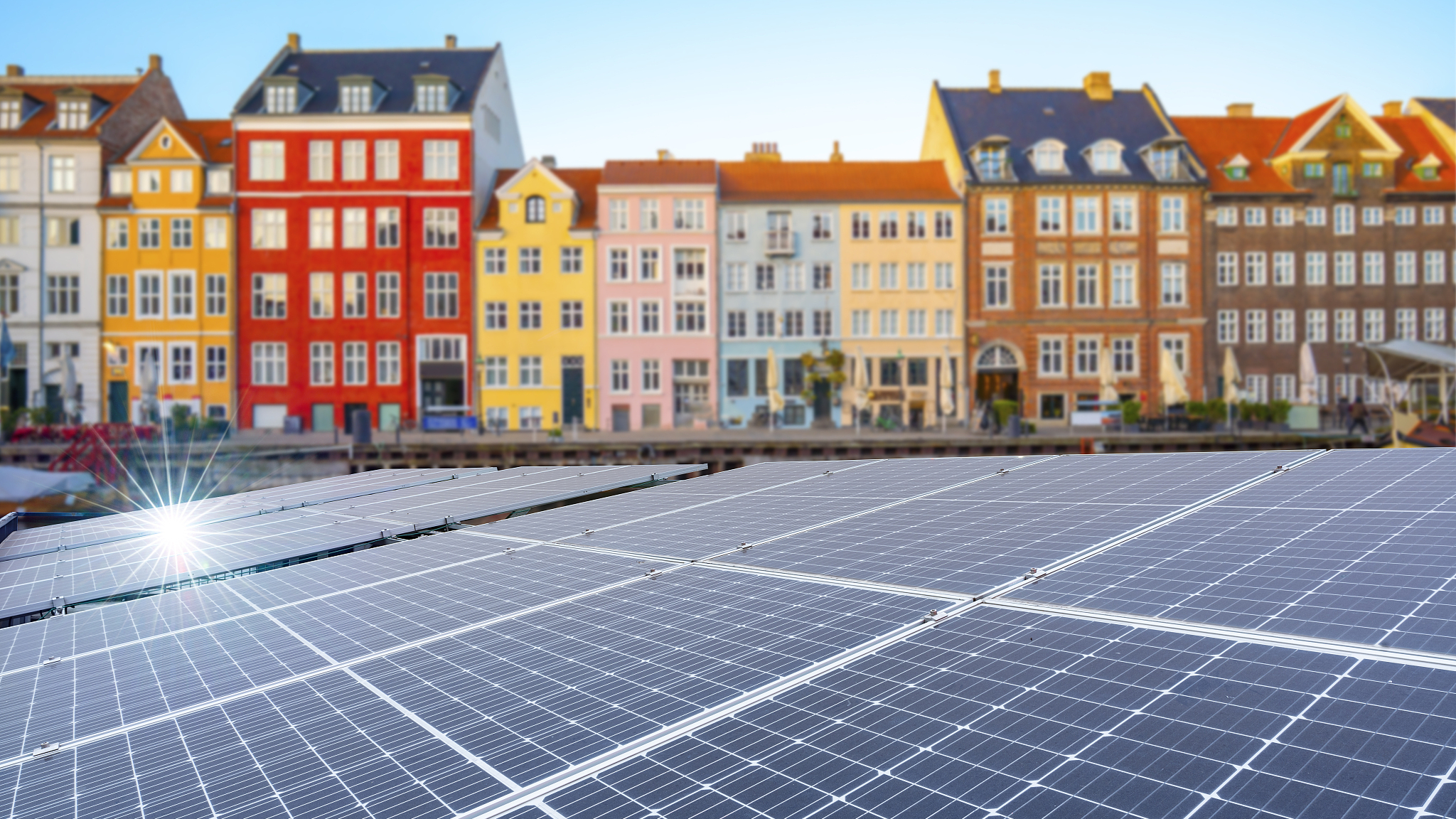 A view of solar panels installed in Copenhagen, Denmark. /CFP