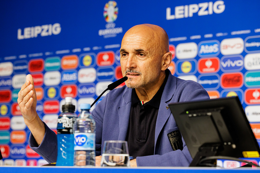 Luciano Spalletti, coach of Italy, attends a press conference ahead of the Euro 2024 group game against Croatia in Leipzig, Germany, June 23, 2024. /CFP