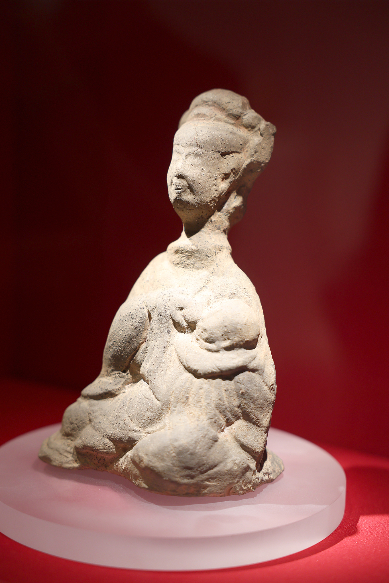 This photo taken on June 22, 2024, shows a dancing terracotta figurine from the Western Han Dynasty (202 BC–25 AD). /CFP