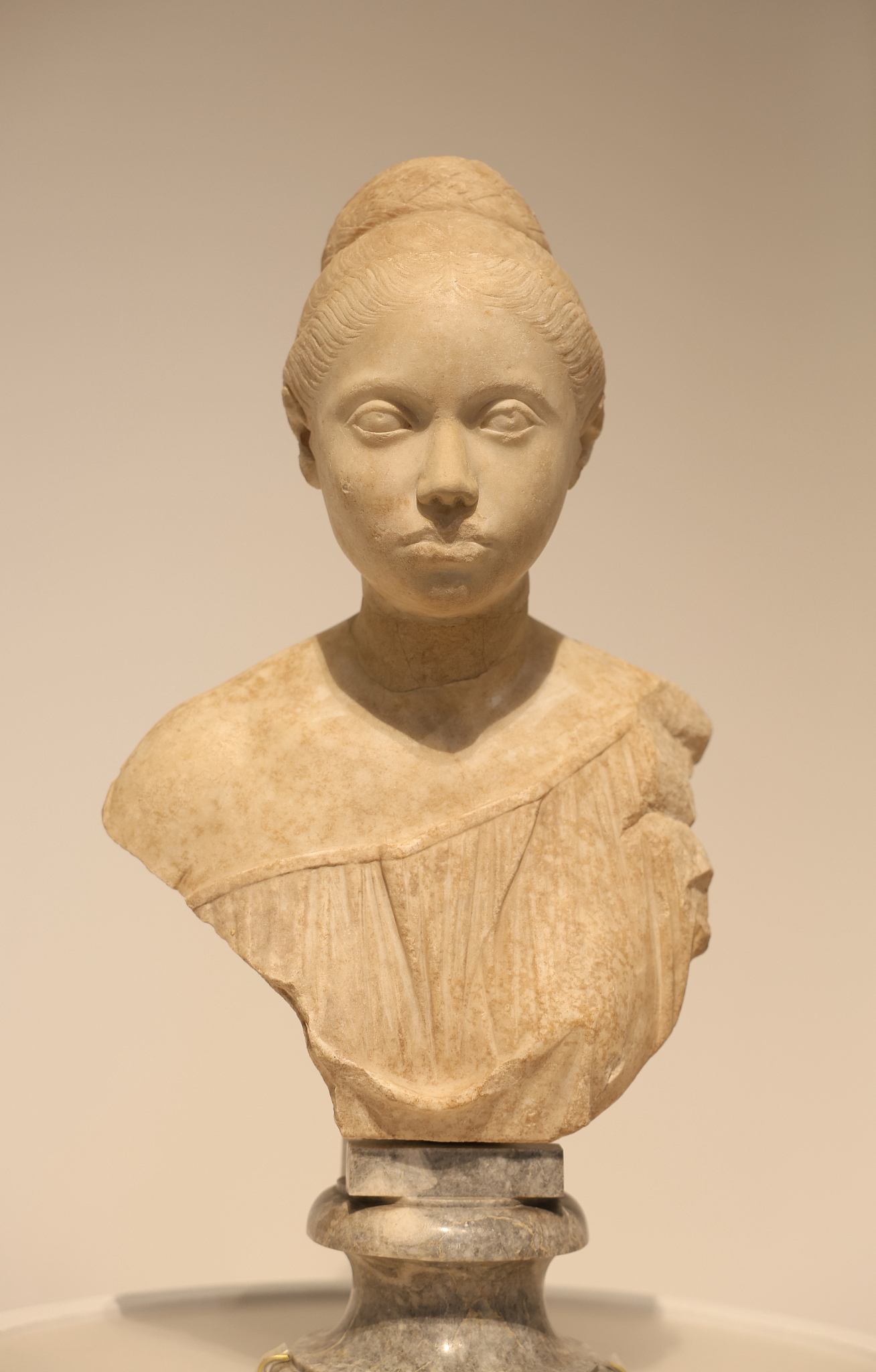 This photo taken on June 22, 2024, shows a female marble bust from 2nd century AD. /CFP