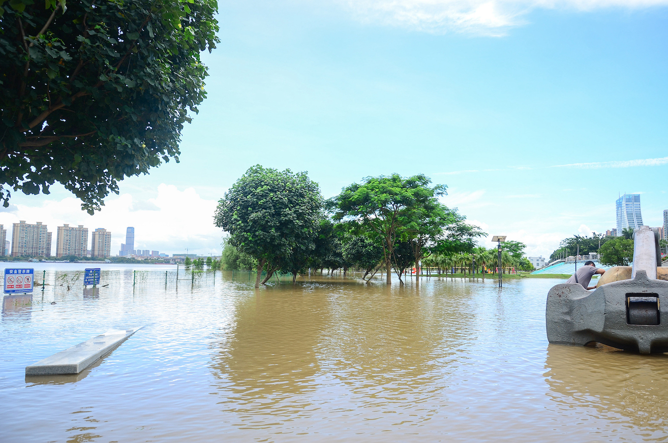 A flooded park in Jiangmen City, Guangdong Province, south China, June 23, 2024. /CFP