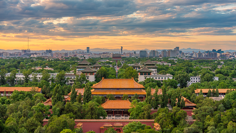 View over the city skyline from Jingshan Park, Beijing, China, May 31, 2024. /CFP
