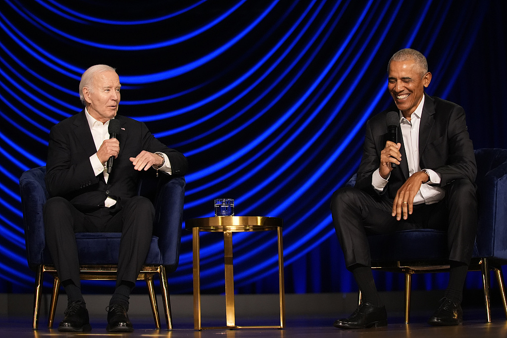 U.S. President Joe Biden speaks during a campaign event with former President Barack Obama at the Peacock Theater, Los Angeles, California, June 15, 2024. /CFP