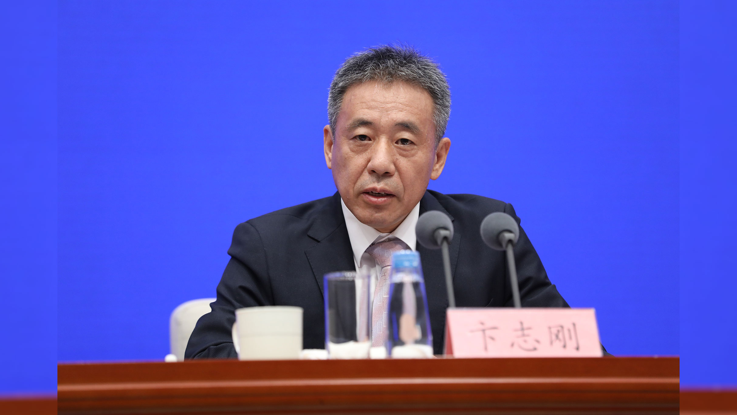 Bian Zhigang, deputy head of CNSA, talks with reporters at a press conference in Beijing, China, June 27, 2024. /CFP