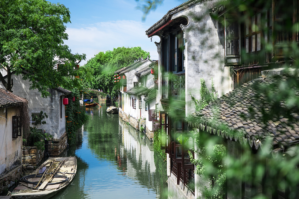 An undated photo shows the view of Zhouzhuang, a water town in Suzhou, Jiangsu Province. /CFP