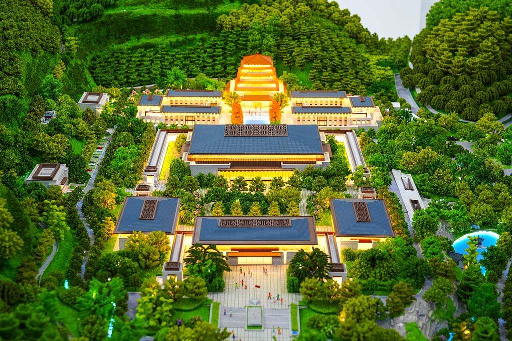 A file photo shows a model of the China National Archives of Publications and Culture in Beijing. /CFP