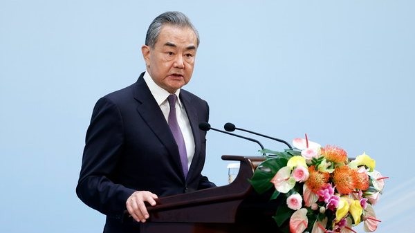 Chinese Foreign Minister Wang Yi addresses the luncheon marking the 70th anniversary of the Five Principles of Peaceful Coexistence in Beijing, China, June 28, 2024. /Chinese Foreign Ministry