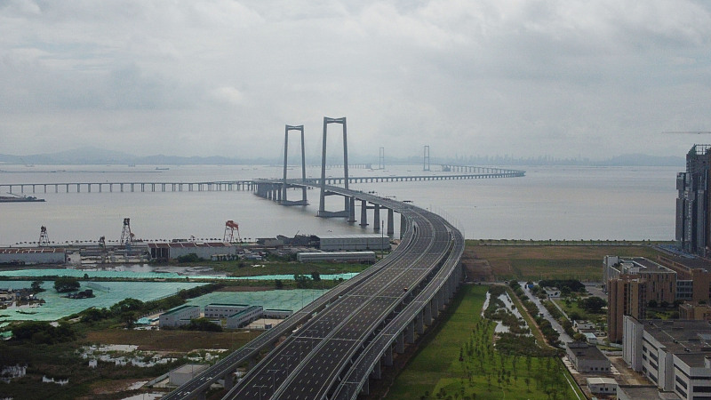 The Shenzhen-Zhongshan cross-sea highway connecting the cities of Shenzhen and Zhongshan in south China's Guangdong Province opens for operational trials on June 30, 2024. /CFP