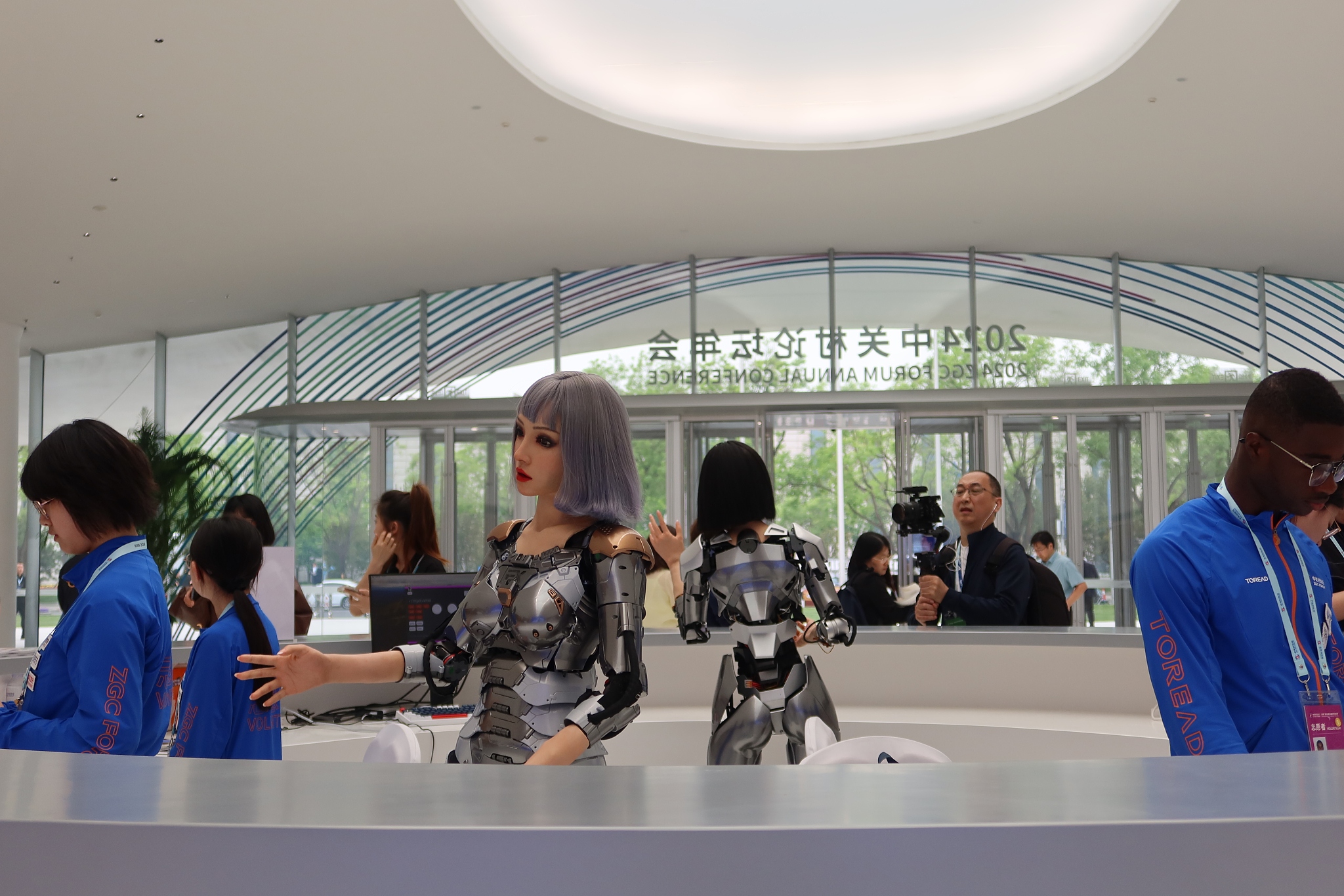 A bionic humanoid robot at the Zhongguancun International Innovation Center during the Zhongguancun Forum, Beijing, capital of China, April 26, 2024. /CFP