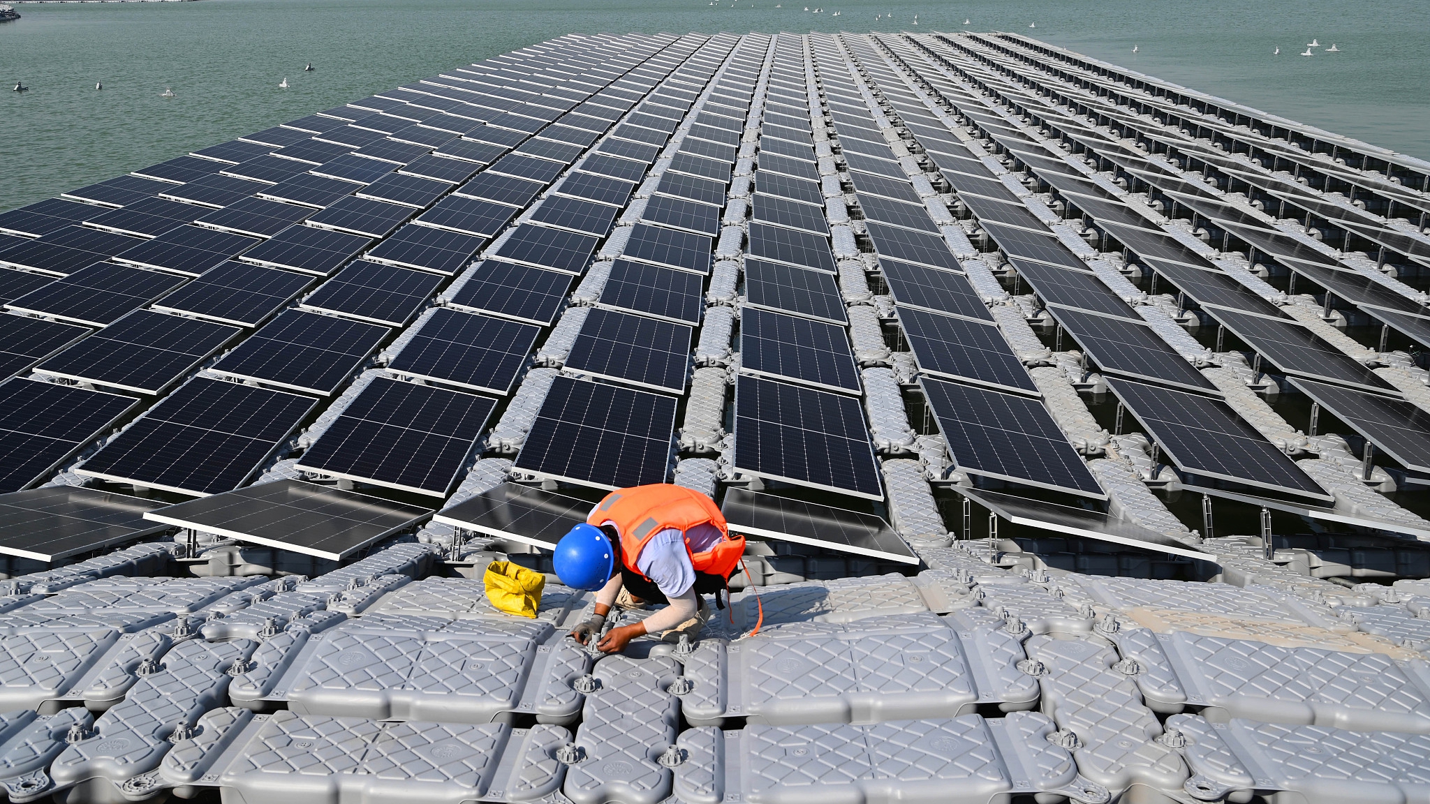 A photovoltaic project under construction in Liaocheng, east China's Shandong Province, September 29, 2022. /CFP