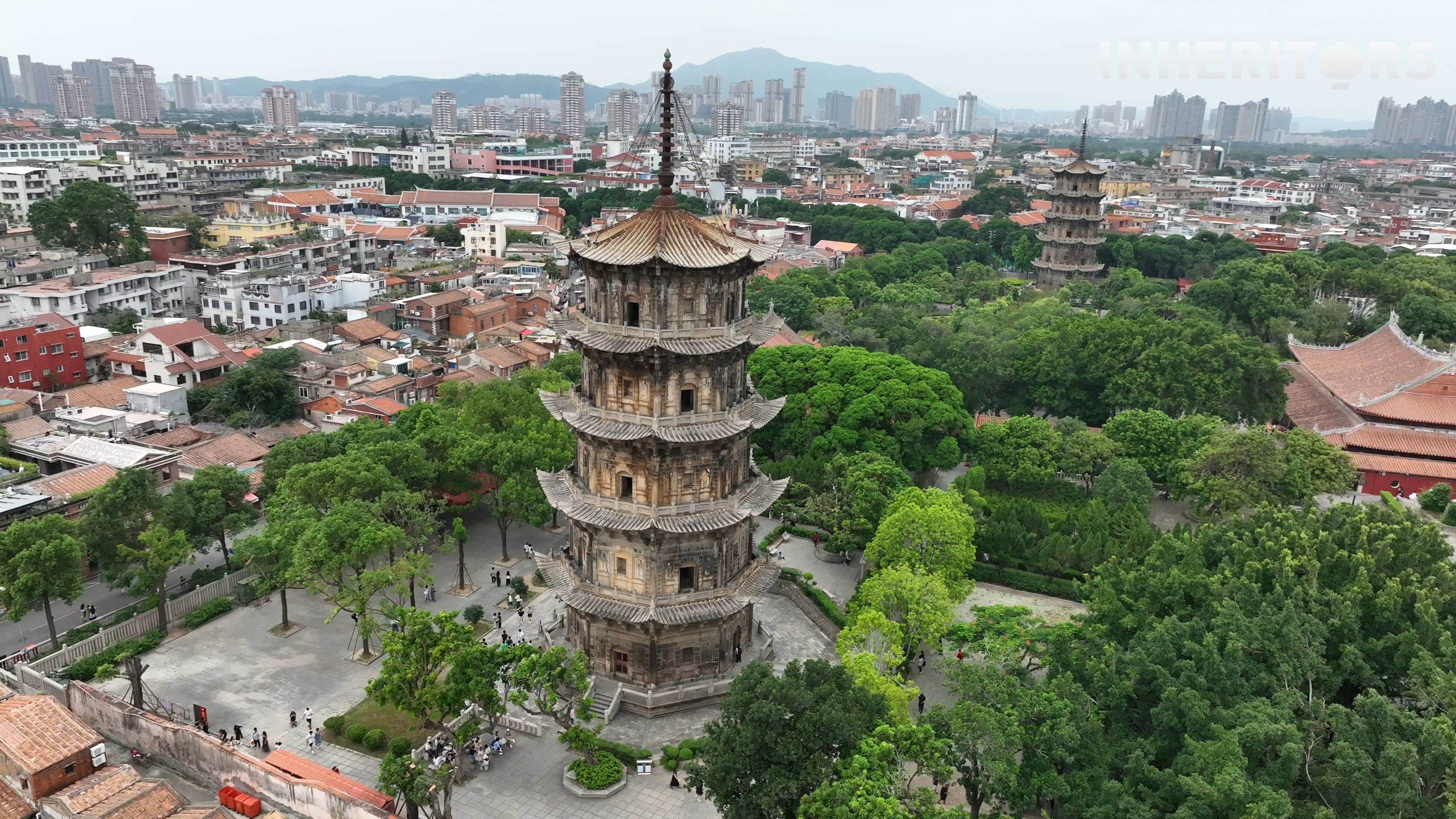 A view of the Quanzhou Twin Pagodas in Fujian Province /CGTN