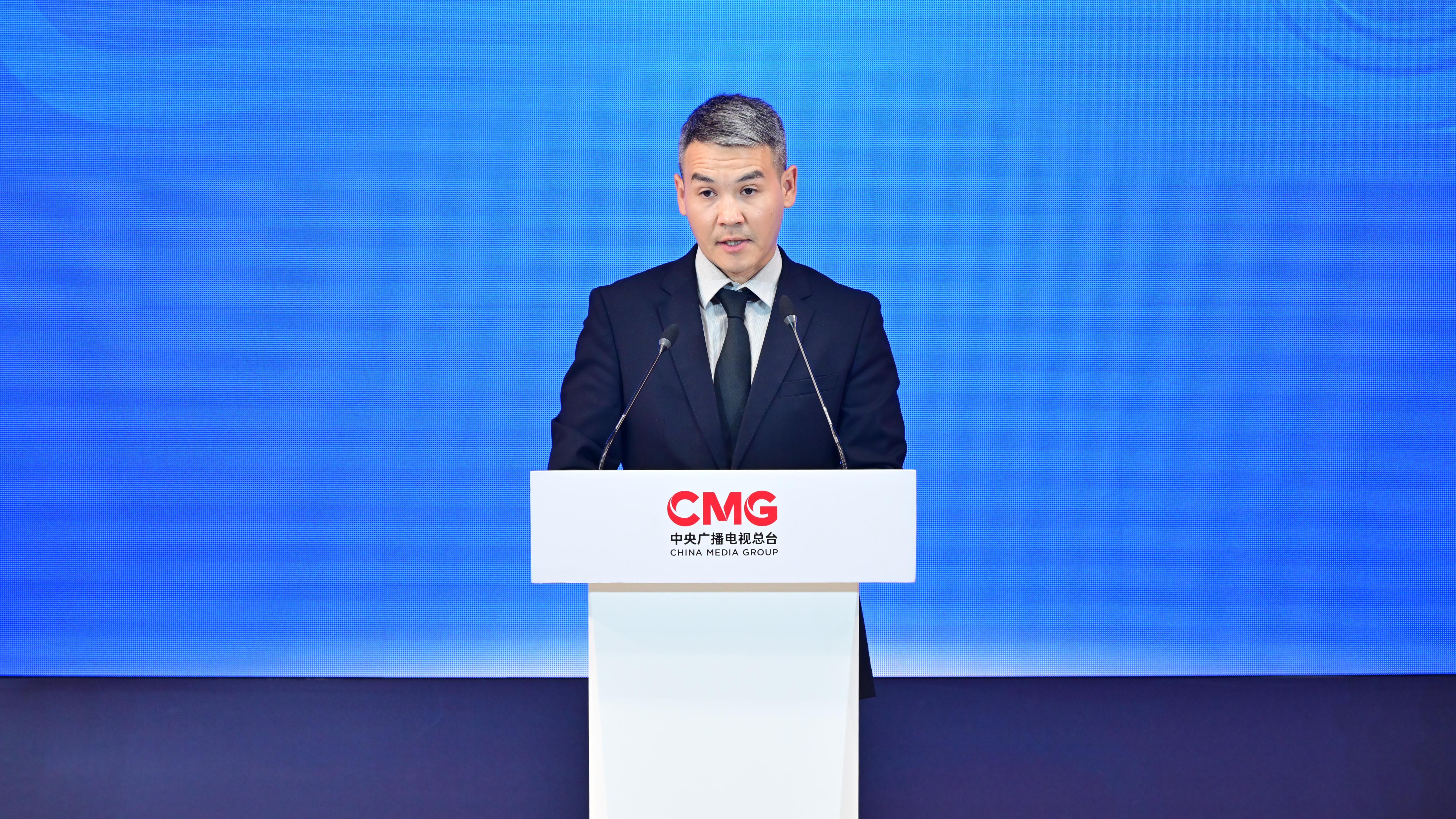 Acting CEO of the Astana International Financial Center Temirlan Mukhanbetzhanov delivers a speech at the China-Kazakhstan cultural exchange event held in Astana, Kazakhstan, July 2, 2024. /CMG