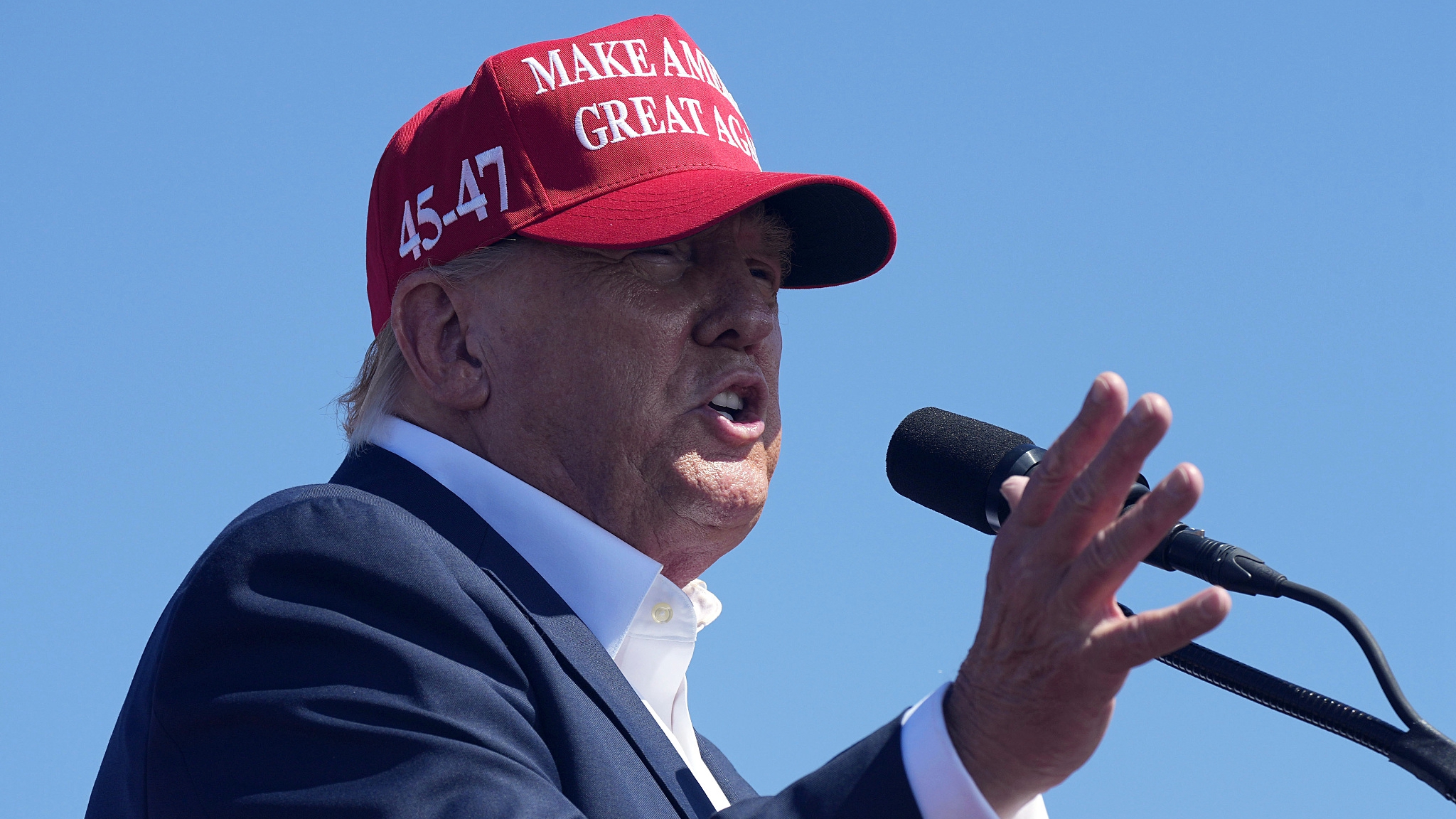 File photo of former U.S. President Donald Trump speaking at a campaign rally in Chesapeake, Virginia, U.S., June 28, 2024. /CFP