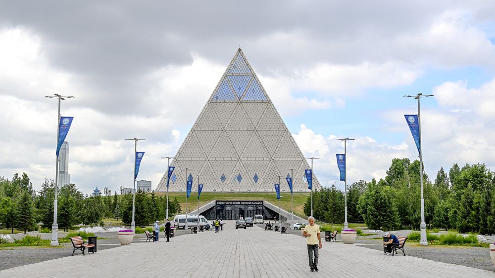 A view of the Palace of Peace and Reconciliation where the Shanghai Cooperation Organization summit is underway in Astana, Kazakhstan, July 4, 2024. /CFP