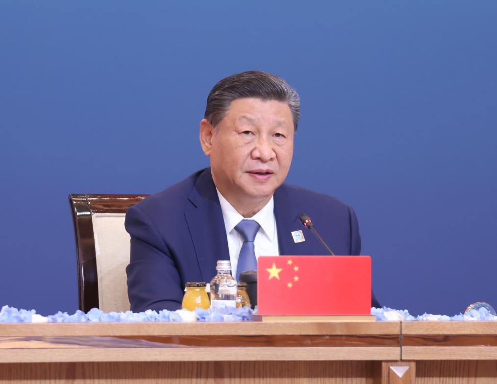 Chinese President Xi Jinping attends the expanded meeting of the Shanghai Cooperation Organization (SCO), or SCO+, and delivers an important speech, in Astana, Kazakhstan, July 4, 2024. /Xinhua