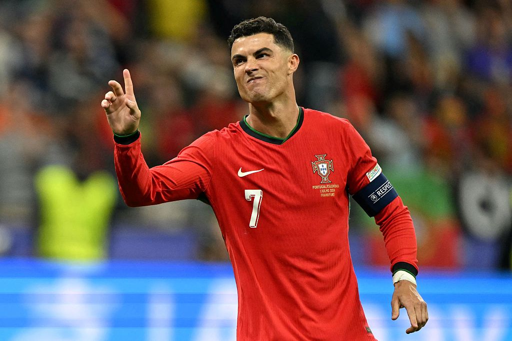 Cristiano Ronaldo of Portugal looks on during a Euro 2024 round of 16 game against Slovenia in Frankfurt, Germany, July 1, 2024. /CFP