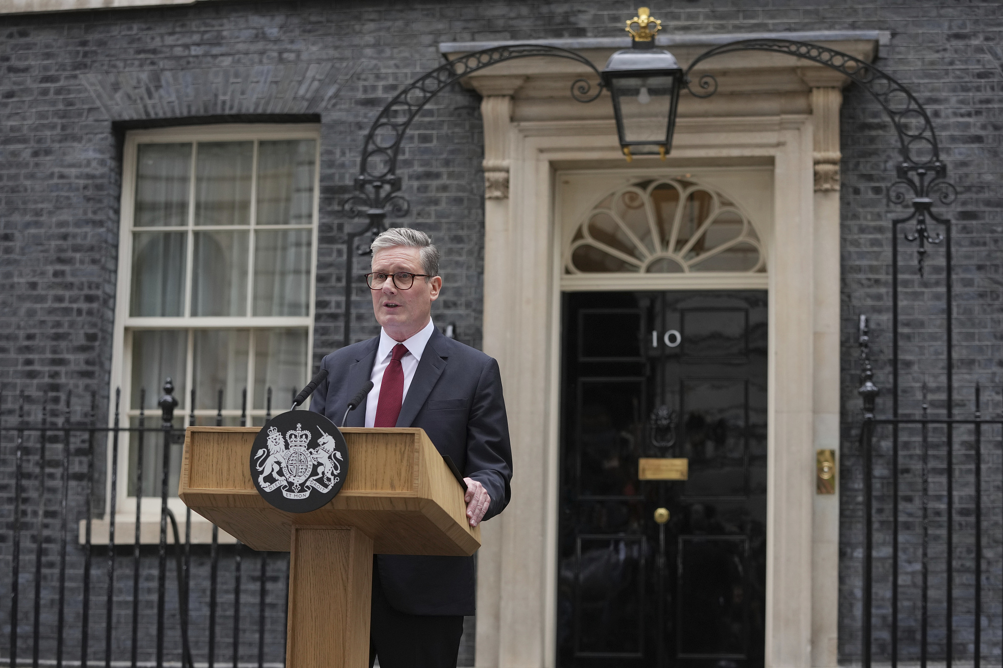 Britain's new Prime Minister Keir Starmer makes speech outside 10 Downing Street in London, Britain, July 5, 2024. /CFP