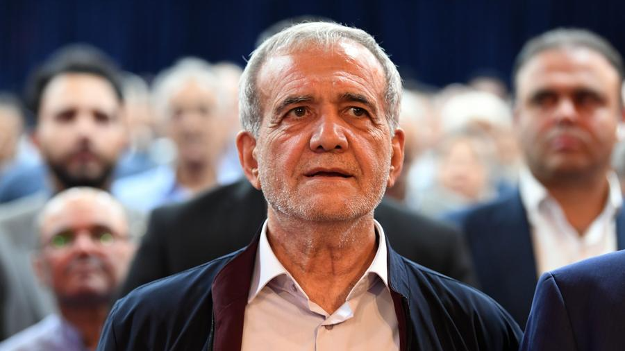 Masoud Pezeshkian during the election campaign in Tehran, Iran, June 23, 2024. /Xinhua