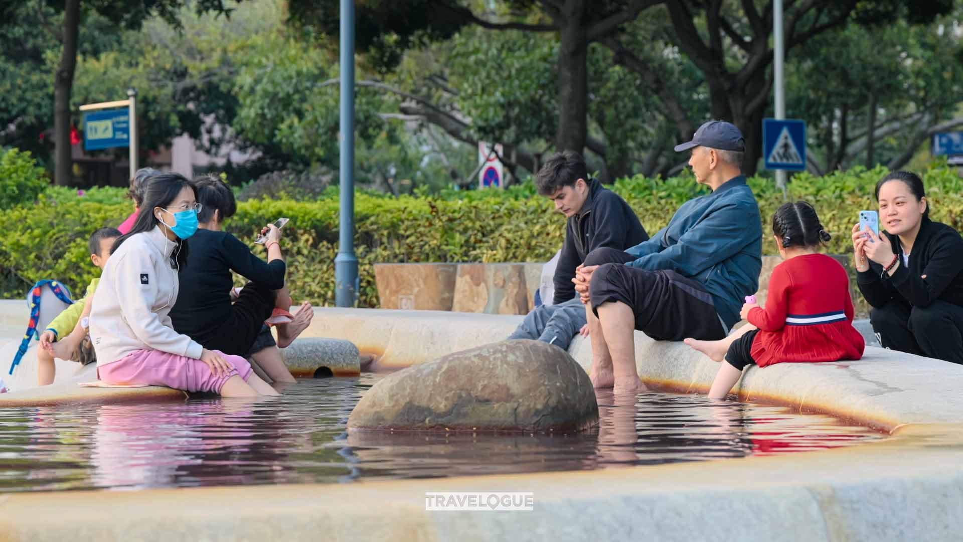 Who wouldn't want a free foot soak after a jog?