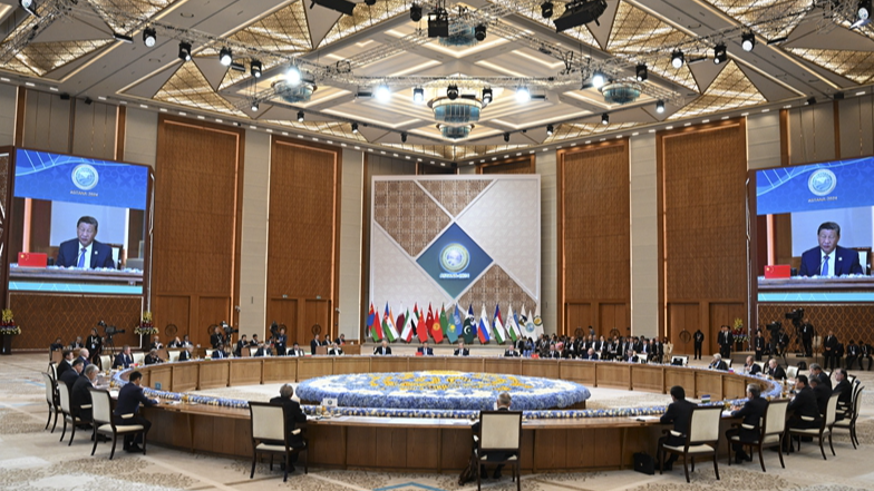 Chinese President Xi Jinping attended the meeting of the Council of Heads of State of the SCO, Astana, the capital of Kazakhstan, July 4, 2024. /Xinhua