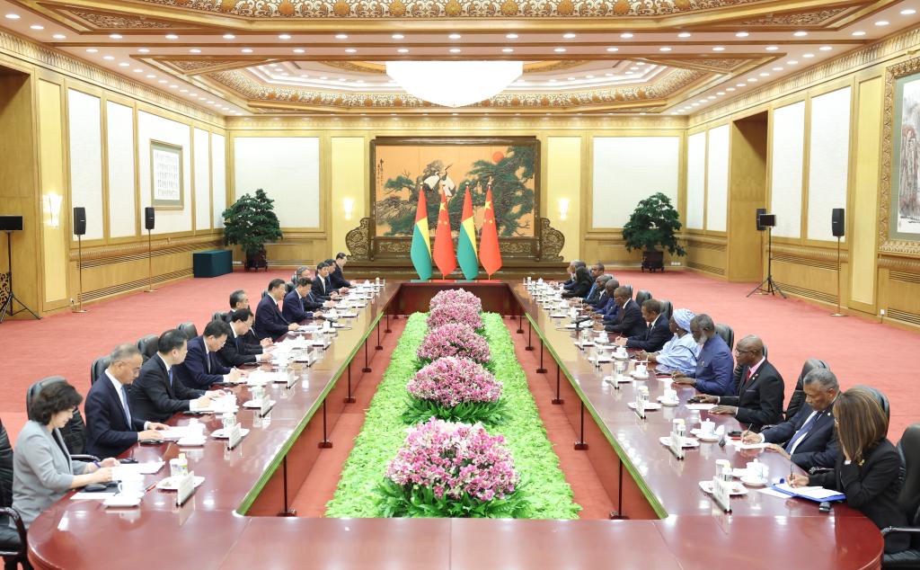 Chinese President Xi Jinping holds talks with President Umaro Sissoco Embalo of the Republic of Guinea-Bissau at the Great Hall of the People in Beijing, capital of China, July 10, 2024. /Xinhua
