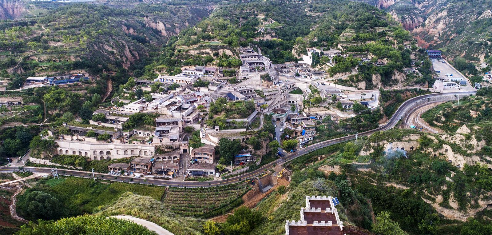 A bird's-eye view of Zhangjiata Village in Fangshan County, Shanxi Province /Photo provided to CGTN